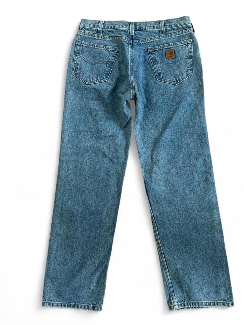 Vintage Carhartt B460 LVB Relaxed Fit Leather Patch Jeans 35x32